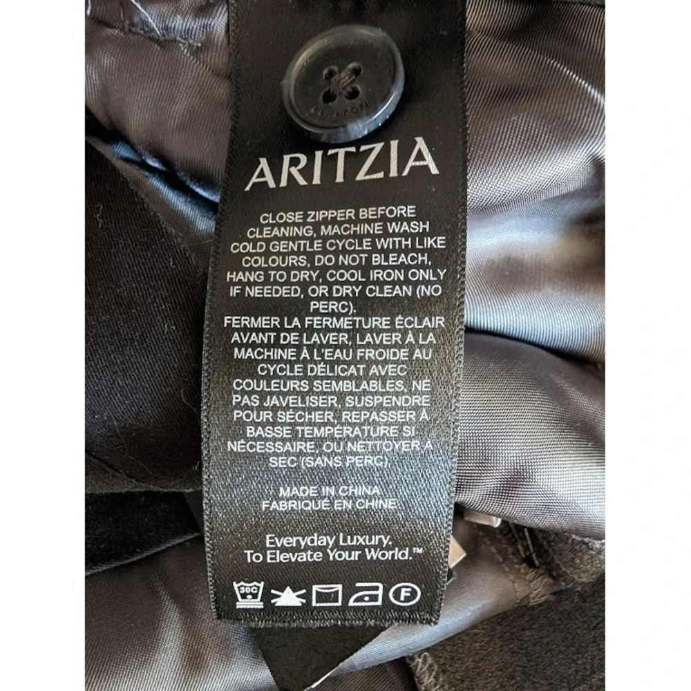 Aritzia Babaton Dial Pant‎ Heather Charcoal High Rise Barrel Leg Trousers Size 8